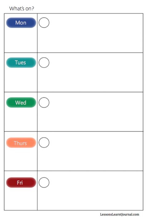 Free Monday Through Friday Calendar Template | Calendar Template 2019