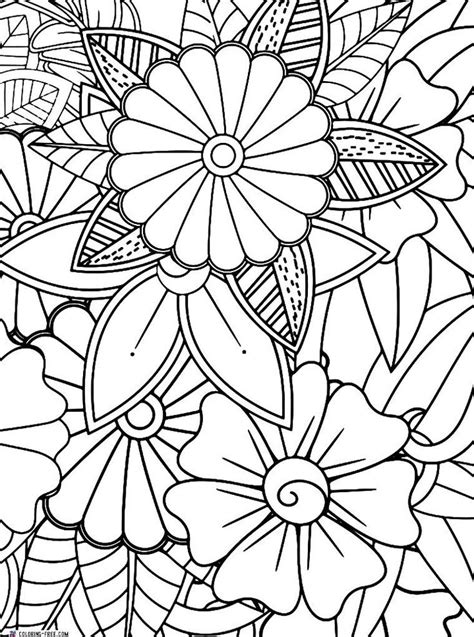Artistic Wild Flowers Coloring Pages (Free Printables) | Flower ...