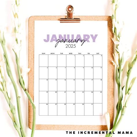 Cute 2025 Monthly Calendar Free Printable