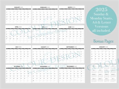 Week Wise Calendar 2025 Printable - cyndy sissie