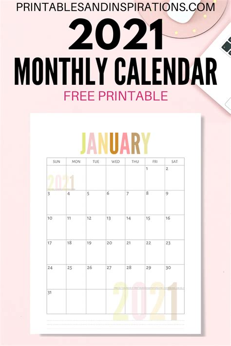 List Of Free Printable 2021 Calendar PDF - Printables and Inspirations ...