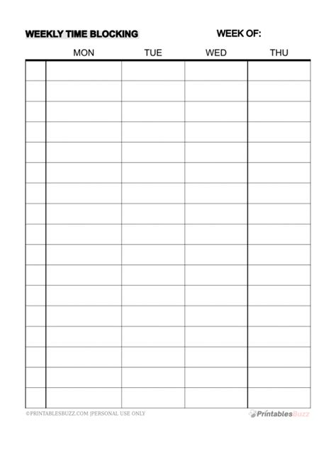 2 Week Calendar Template