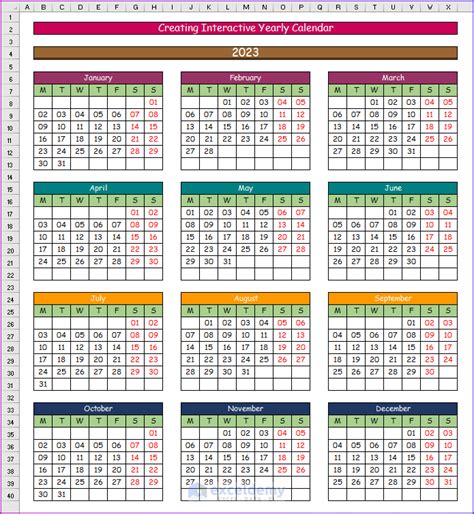 How to Make an Interactive Calendar in Excel (2 Easy Ways)