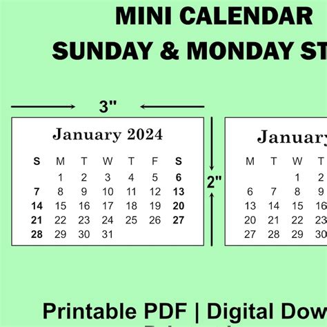 2025 Mini Calendar - Etsy