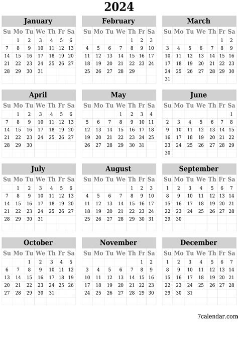 2024 Yearly Calendar Planner - Calendar Productivity Hacks