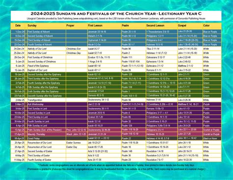 2025 Liturgical Calendar (Year C) K-2025 | Sola Publishing