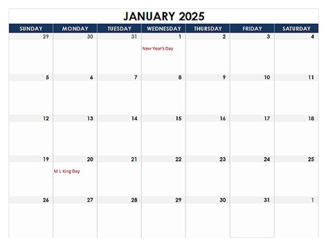 2025 Excel Calendar Spreadsheet Template - Free Printable Templates