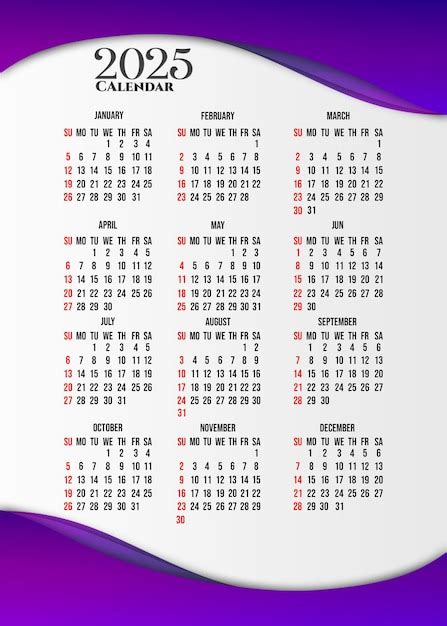 Premium PSD | 2025 calendar with background design