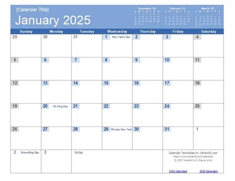 Download Your Free Printable 2025 Calendar Template