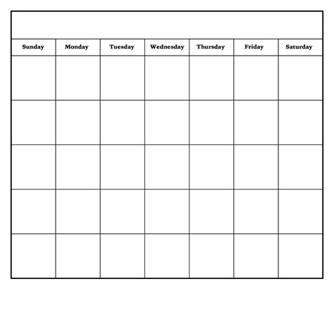 Perky Printable Blank Calendar Monthly Monday Through Friday | Excel ...