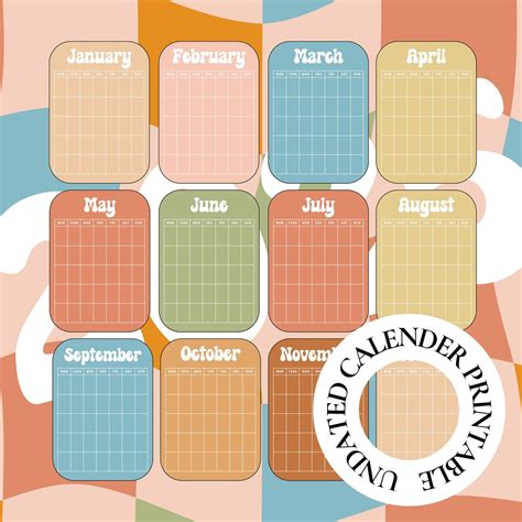 2025 PRINTABLE Monthly Wall Planner, A4 Individual Pages | Undated Wall ...