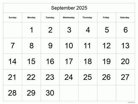 September 2025 Free Calendar - Bank2home.com