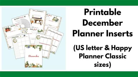 December Planner Page Printables - The Artisan Life