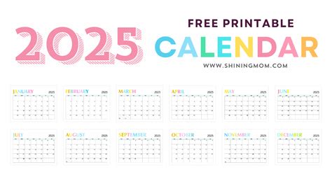 2025 Calendar Printable List: Best FREE Calendars for You!
