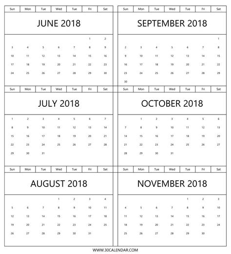 6 Month Printable Calendar Free | Free printable calendar, Calendar ...