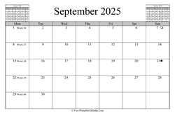 Free Printable Calendar 2025 in Excel, PDF and Word