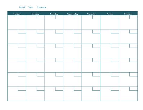 Blank One Month Calendar Template (5) - TEMPLATES EXAMPLE | TEMPLATES ...