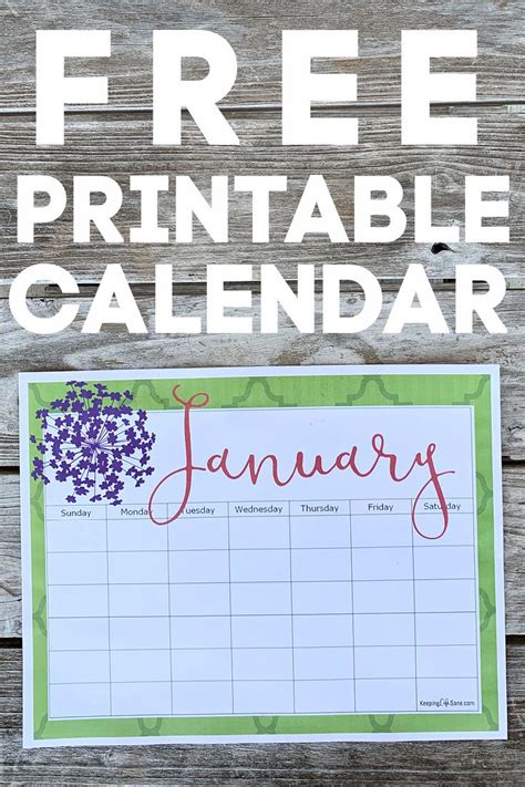 Printable Blank Calendar for FREE | Printable blank calendar, Blank ...