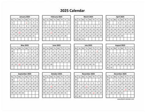 Single Page Year Calendar 2025 - Kaitlyn O. Disher