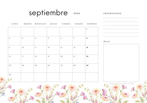 Calendario 2024 Mensual para descargar GRATIS