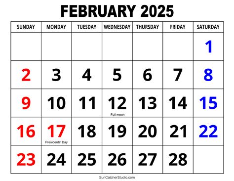 Free Printable Editable February 2025 Calendar - Eliza Hermina