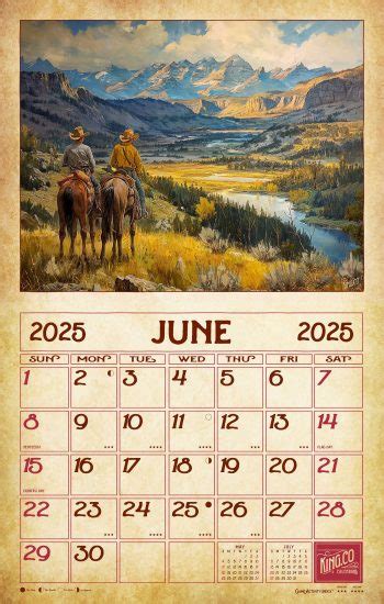2025 Vintage Old West Wall Calendar - The KING Company
