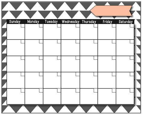 Printable Blank Calendar With Notes