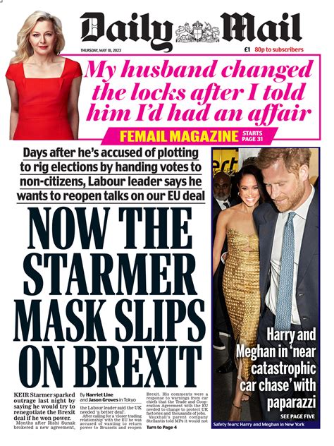 Daily Mail Daily Mail Newspaper 1st June 2018 Aidan Turner Poldark ...