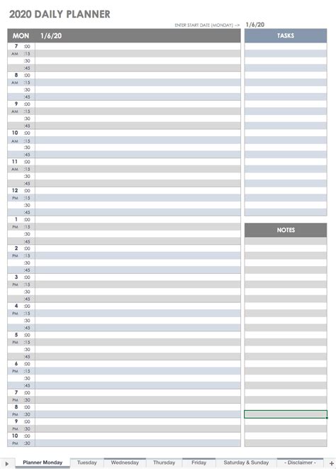 Daily Calendar Template | Free Word Templates