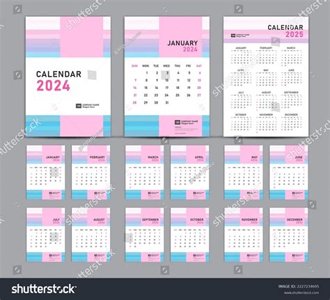 Calendar 2024 Template Set 2025 Year Stock Vector (Royalty Free ...