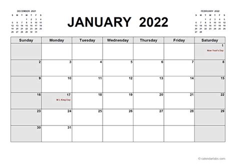 2022 Printable Calendar PDF - Free Printable Templates