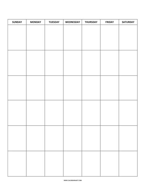 Free printable blank calendar templates – Artofit