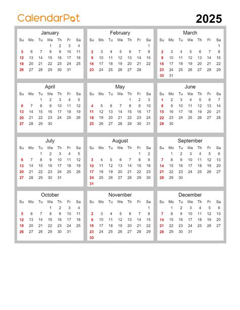Download Year 2037 PDF Calendar