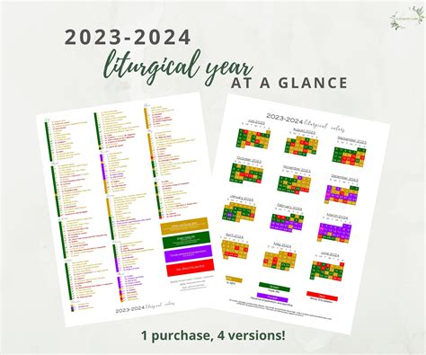 Free Printable Catholic Liturgical Calendar 2024 | Printable Calendar 2025