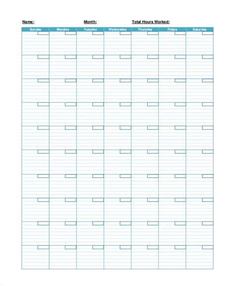 Printable Blank Monthly Calendar Template - Printable Templates Free