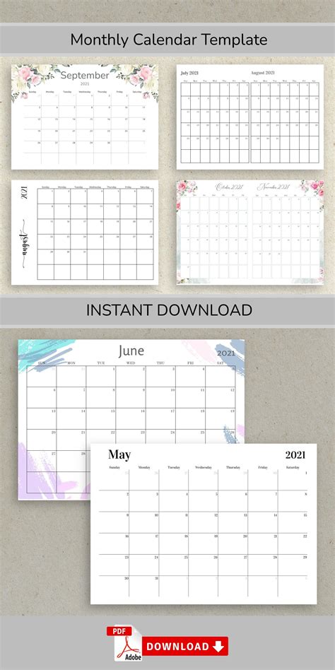Browse the selection of the best Monthly Calendar template and choose ...