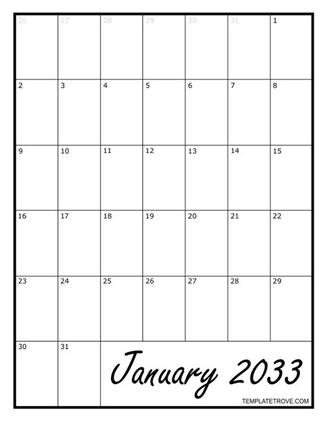 2033 Calendar Printable - photos and vectors
