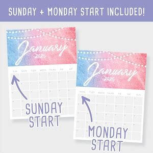 Printable 2025 Calendar - Etsy