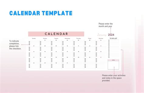 Free Calendar Template - Download in Excel, Google Sheets | Template.net