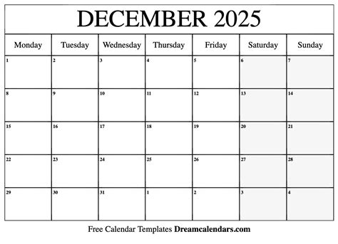 Printable Calendar Dec 2025 And Jan 2025 Free - Nerta Florinda