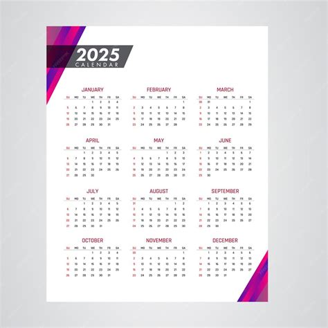 Premium Vector | Calendar 2025 Creative horizontal calendar 2025 in ...
