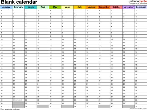 Calendar Template I Can Type In • Printable Blank Calendar Template