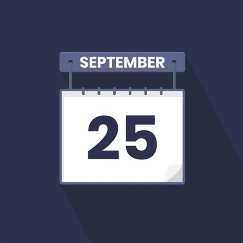 25th September calendar icon. September 25 calendar Date Month icon ...