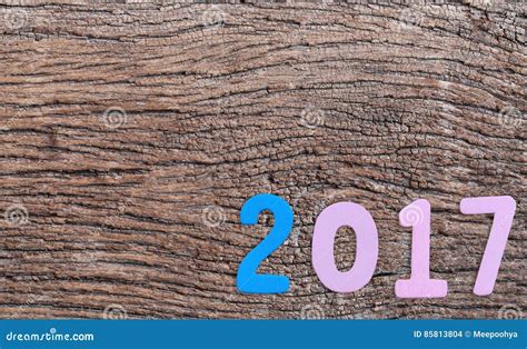 Number Two Thousand Seven of Wooden Text on Brown Old Wood Floor Stock ...