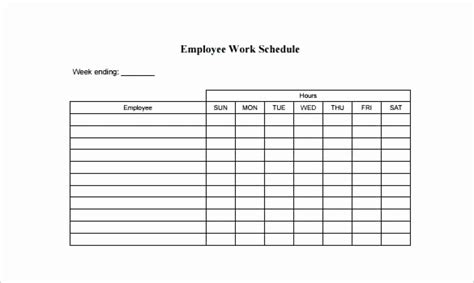 Schedule Of Availability Template – Shooters Journal