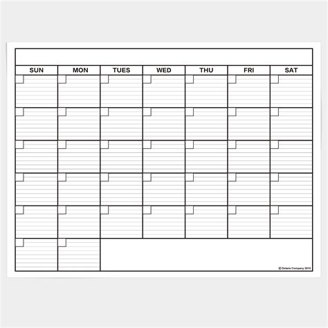 blank calendar grid printable example calendar printable - printable ...