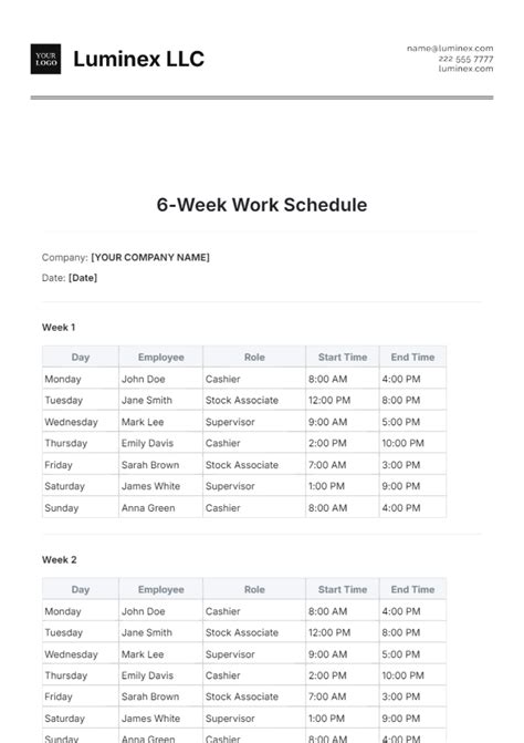 Free Blank Timetable Template to Edit Online