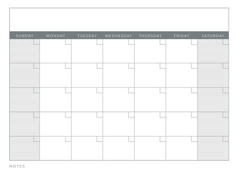 Printable Blank Calendar Templates - World of Printables