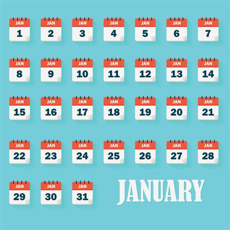 January calendar icons 2718391 Vector Art at Vecteezy