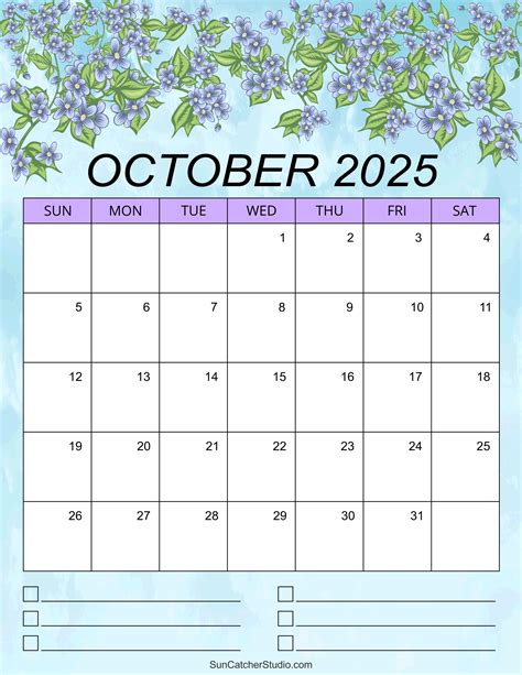 October 2025 Calendar (Free Printable) – DIY Projects, Patterns ...